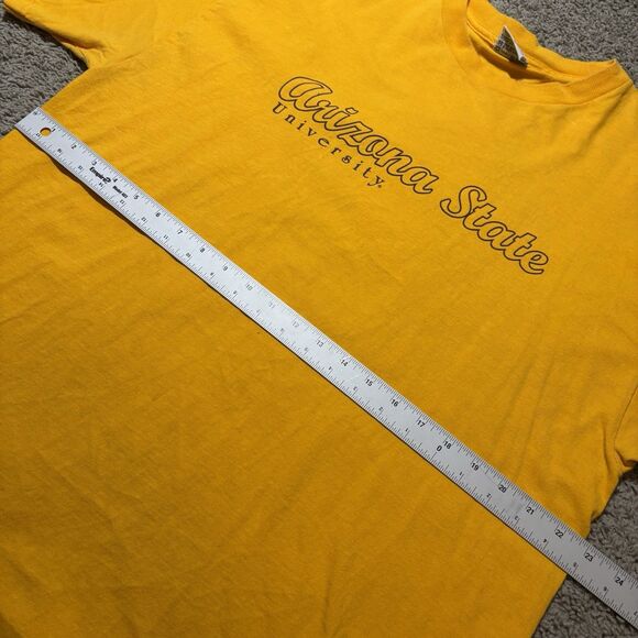 Vintage ASU Arizona State Sun Devils Yellow T-Shirt Mens XL TLC Sportswear 90s - Picture 5 of 6